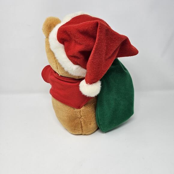 Winnie The Pooh Christmas Plush Red Sweater Santa Hat Gift Bag Stuffed Animal - Picture 3 of 7